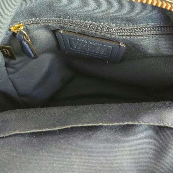 Coach F38263 Mini Charlie Dark Blue Pebbled Leather Backpack Daypack - Picture 9 of 16